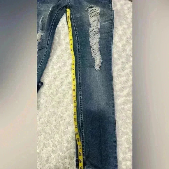 Blue Faith Women’s Skinny Distressed Blue Jeans - Picture 6 of 14